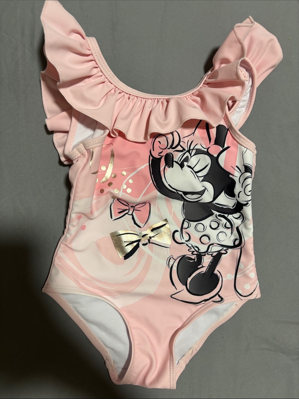 Disney Pink Minnie Mouse Ruffle One-Piece Swimsuit